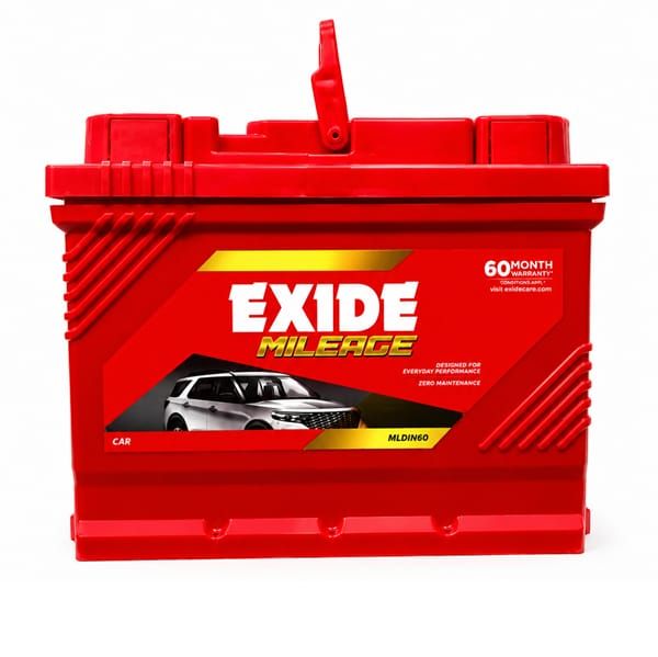 Exide Mileage DIN60 car battery price Gurugram Noida Greater Noida